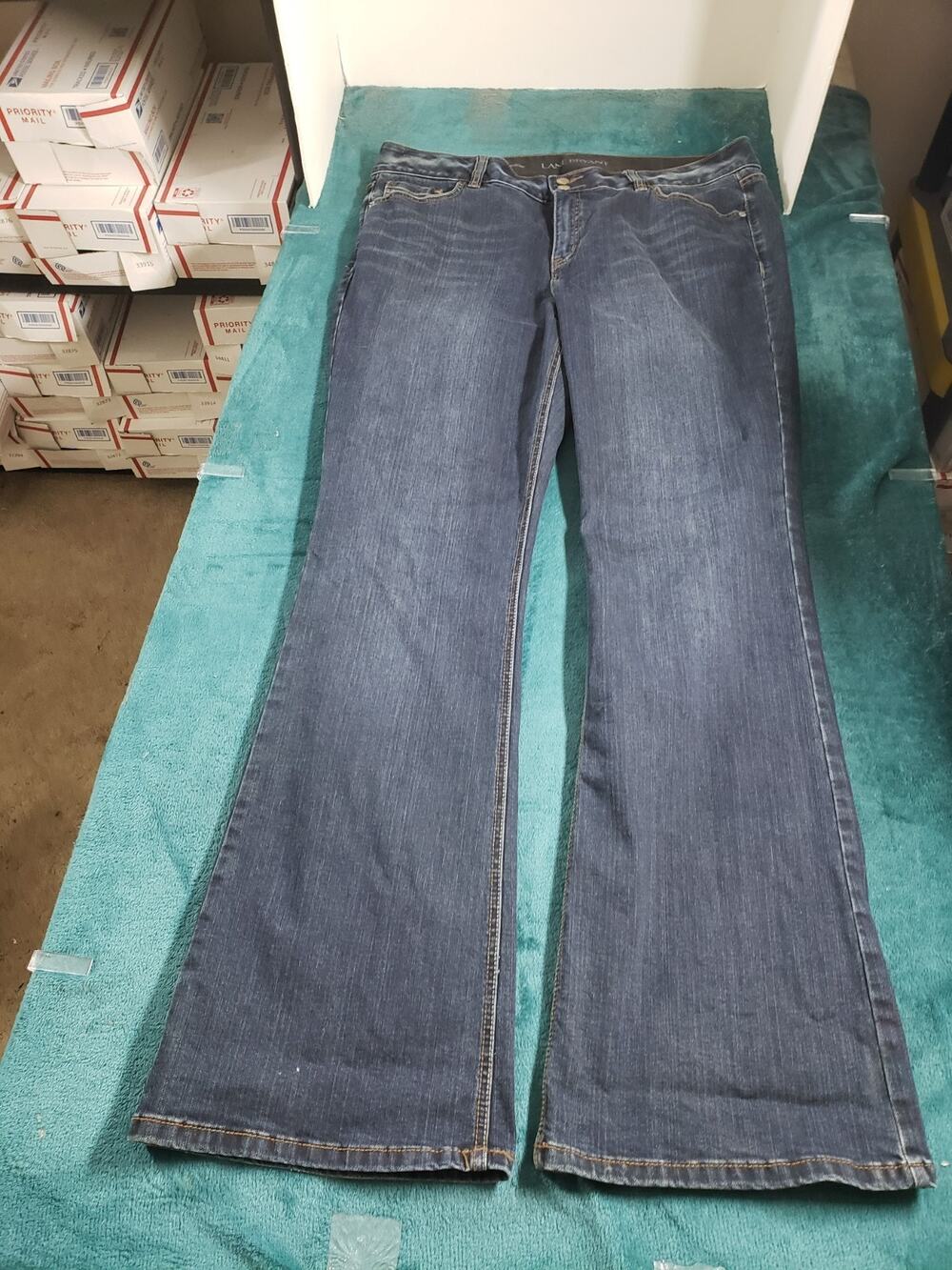 Lane Bryant Jeans Size 20 Women Blue Stretch Elastic Waist High Rise Bootcut